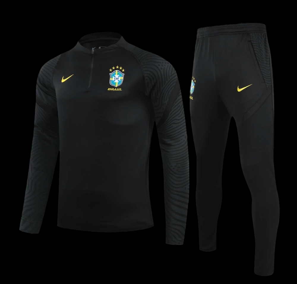 Brazil Technical Training Soccer Tracksuit Black Kids 2021 2022