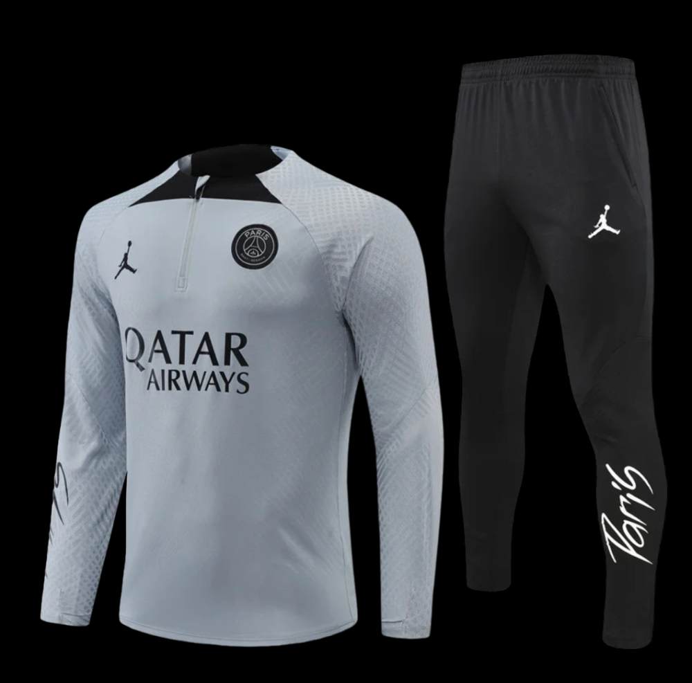 PSG Grey/Black 1/4 Zip tracksuit